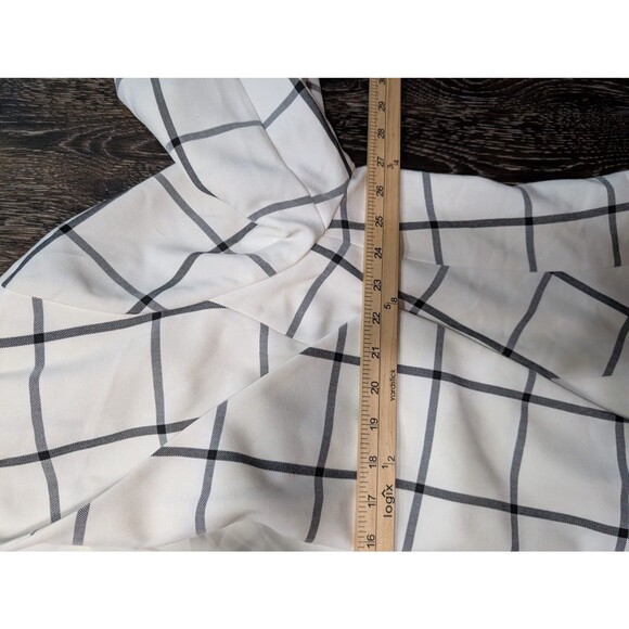 Lane Bryant Blazer Womens 28 White Black Windowpane Open Front Draped Mb - Picture 8 of 9